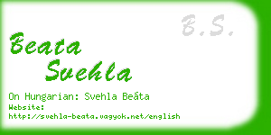 beata svehla business card