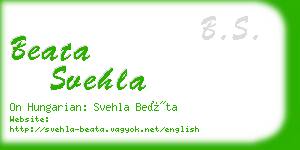 beata svehla business card